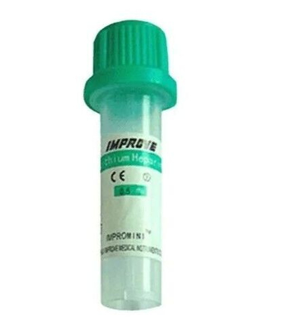 Пробирка для капиллярной крови IMPROMINI с литий гепарином 1 мл (резиновая крышка), 50 шт