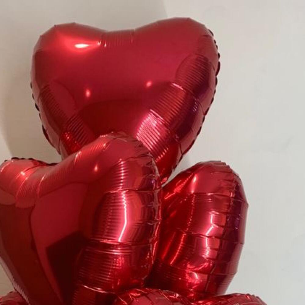 Связка из 5 воздушных шаров "Сердце"
