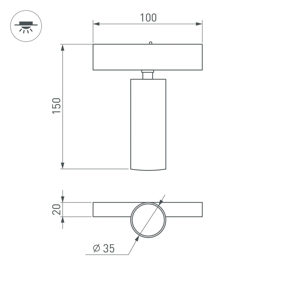 Трековый светодиодный светильник Arlight Mag-Spot-25-R120-12W Warm3000 046321