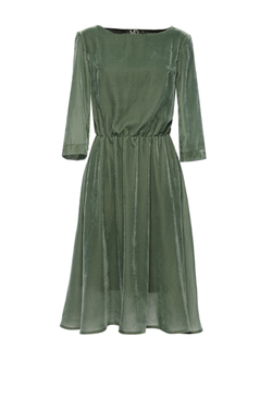 Бархатное платье на резинке по талии 40-18FW