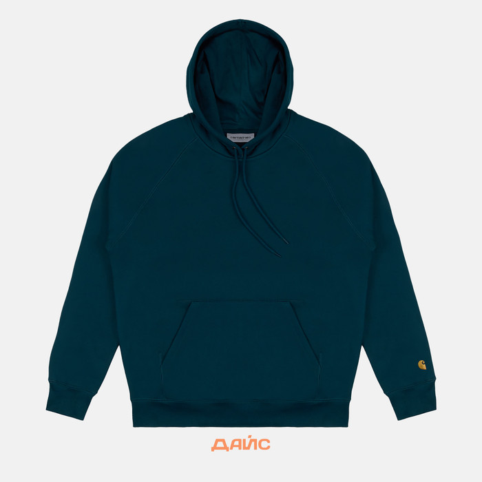Толстовка мужская Carhartt WIP Hooded Chase Sweatshirt артикул:I033661_duck_blue - купить в магазине Дайс