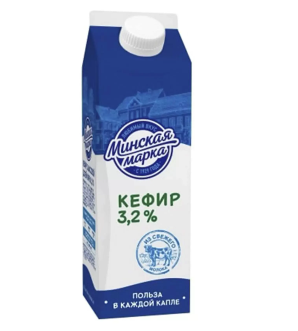 Кефир Минская марка мдж 3.2%, бутылка из полимерных материалов, 900г