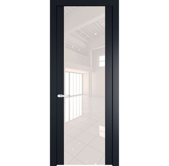 Межкомнатная дверь эмаль Profil Doors 1.7P нэви блу стекло перламутровый лак