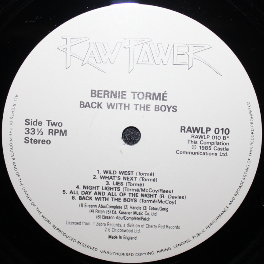 Bernie Torm? / Back With The Boys (LP)