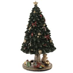 GAEM Фигурка декоративная (мех.завод,муз, движ) "Ёлка", L12 W12 H22,5 см