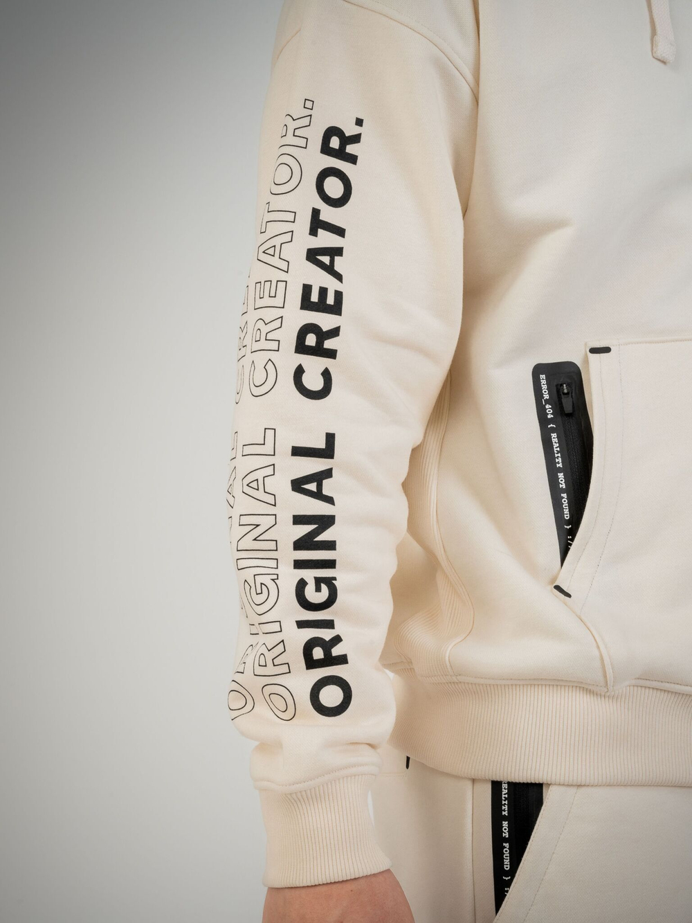 Толстовка мужская ORIGINAL CREATOR ERROR_404 ZIP HOODIE, Молочный