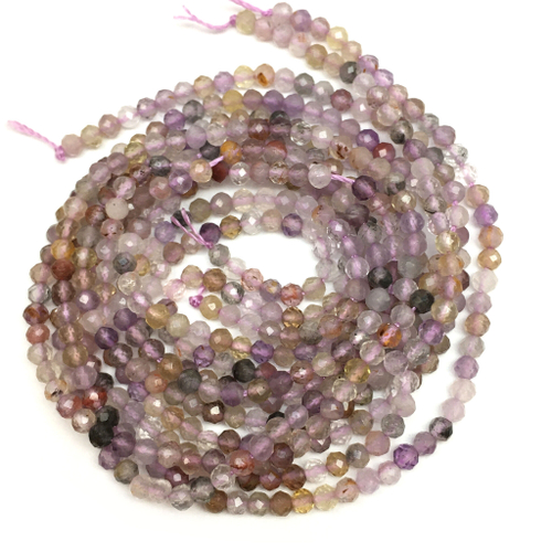 Кварц граненый 2 мм, бусины (нить)