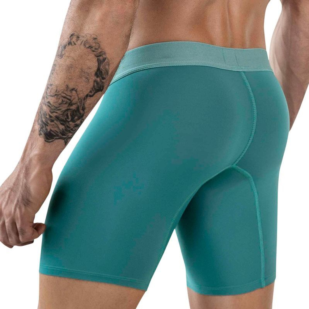 Мужские трусы боксеры зеленые удлиненные Clever Moda AUDAZ LONG BOXER 186810
