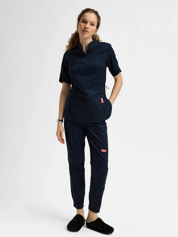 Джоггеры медицинские унисекс Кайтеки, нэви хлопок