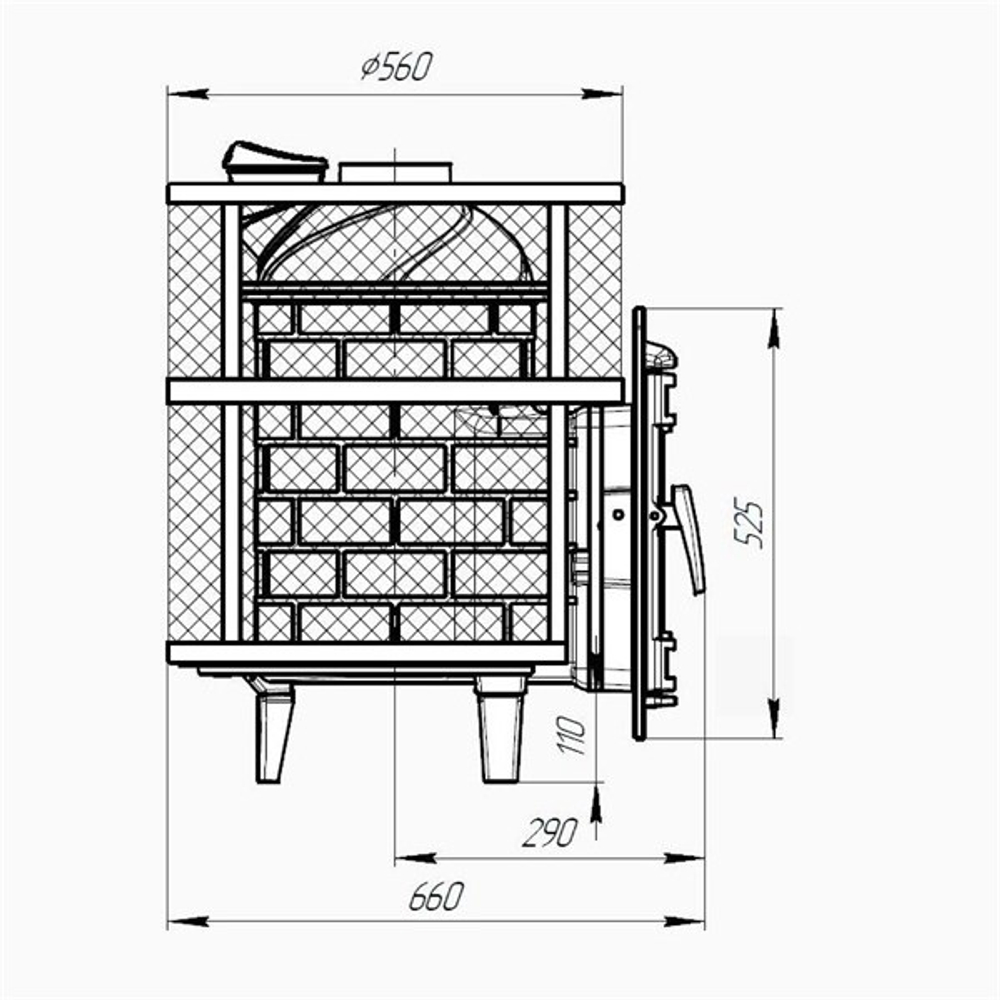 Банная печь «Атмосфера М КТТ» сетка нержавейка до 14 м³