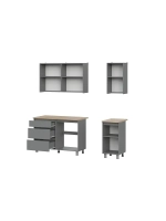 Кухонный гарнитур 160 модульный Графит серый