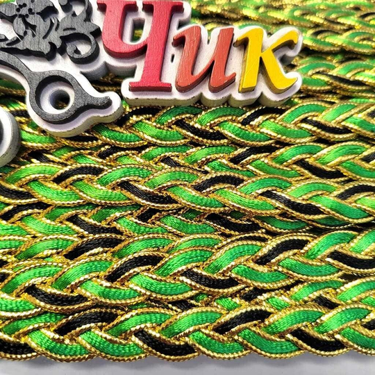 Лента косичка #16 (Зеленый МИКС)