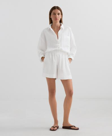 Oysho Шорты-бермуды из 100% льна, белый