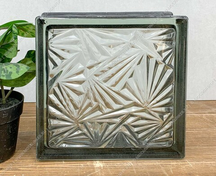 Стеклоблок Vitrablok Мороз Черный Бриллиант 19x19x8