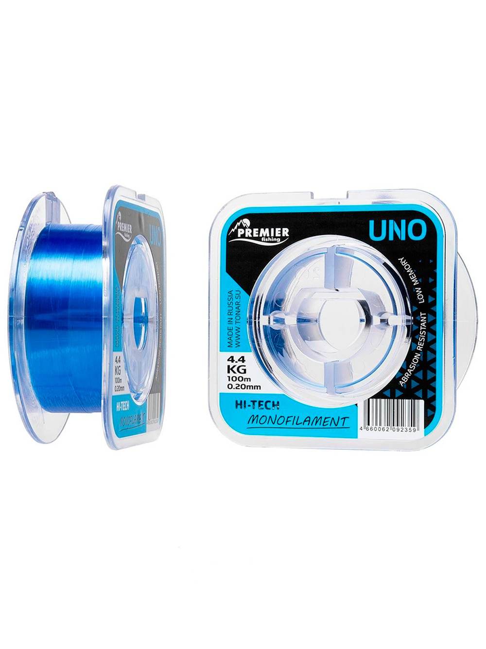 Леска для рыбалки Premier Fishing UNO Blue Nylon 0,20mm/100m (PR-U-B-020-100)
