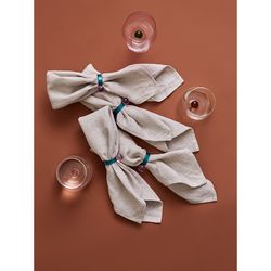 Набор из 4 колец для салфеток Orb, Ø4 см, бирюзовые/розовые