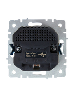 BRITE Розетка 1-местная с заземлением с защитными шторками 16А с USB A+C 18Вт РЮш11-1-БрКр бежевый IEK
