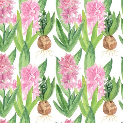 Бесшовный принт с гиацинтами