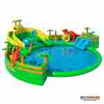 Надувной аквапарк с бассейном и горками «Дино Парк», 19,67×19,67×5,68 м