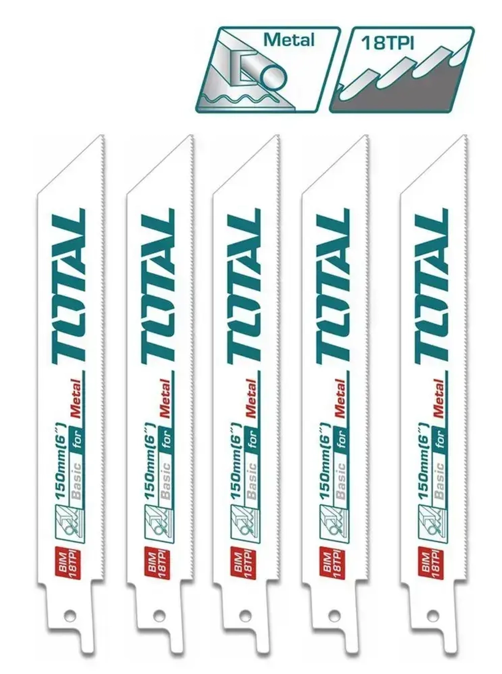 TOTAL Полотно 150 мм, шаг 18/10 мм 5 шт.