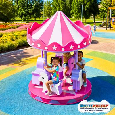 Детский аттракцион 4kids Карусель «Единорожек» c электроприводом