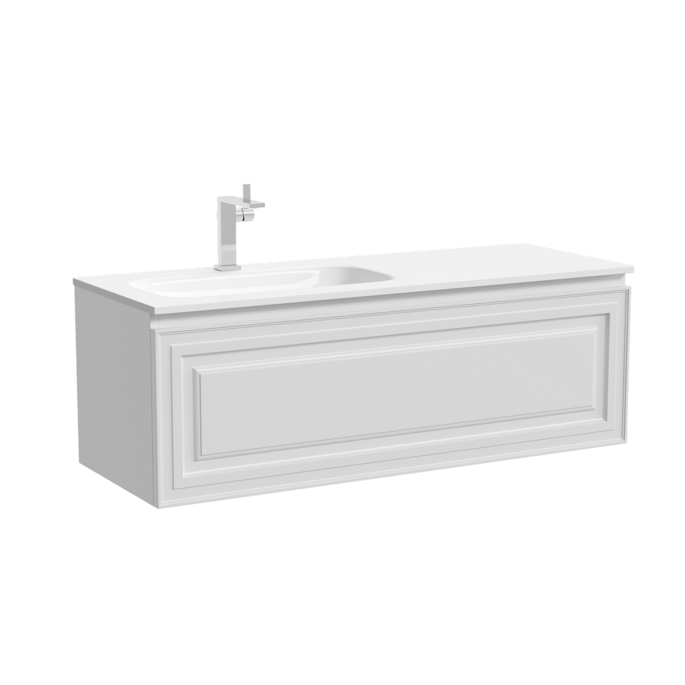 Тумба подвесная SANCOS Very левая 1195х445х406, c одним  ящиком оснащенным доводчиками, Bianco , арт.VR120LW