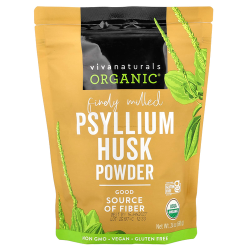 Viva Naturals, Organic®, шелуха семян подорожника, 680 г (24 унции)