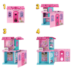 Barbie - Раскладной кукольный домик + кукла Челси + 15 аксессуаров JFW49