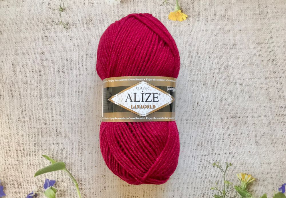 Пряжа ALIZE &quot;Lana Gold Classic&quot;. 390 вишня