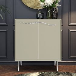 Комод Арт Колор matte Стайл Сильвер с 2 полками Серый шелк матовый