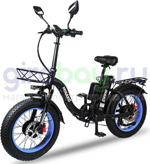 Электровелосипед Minako F11 Pro Dual (полный привод) - Синий обод