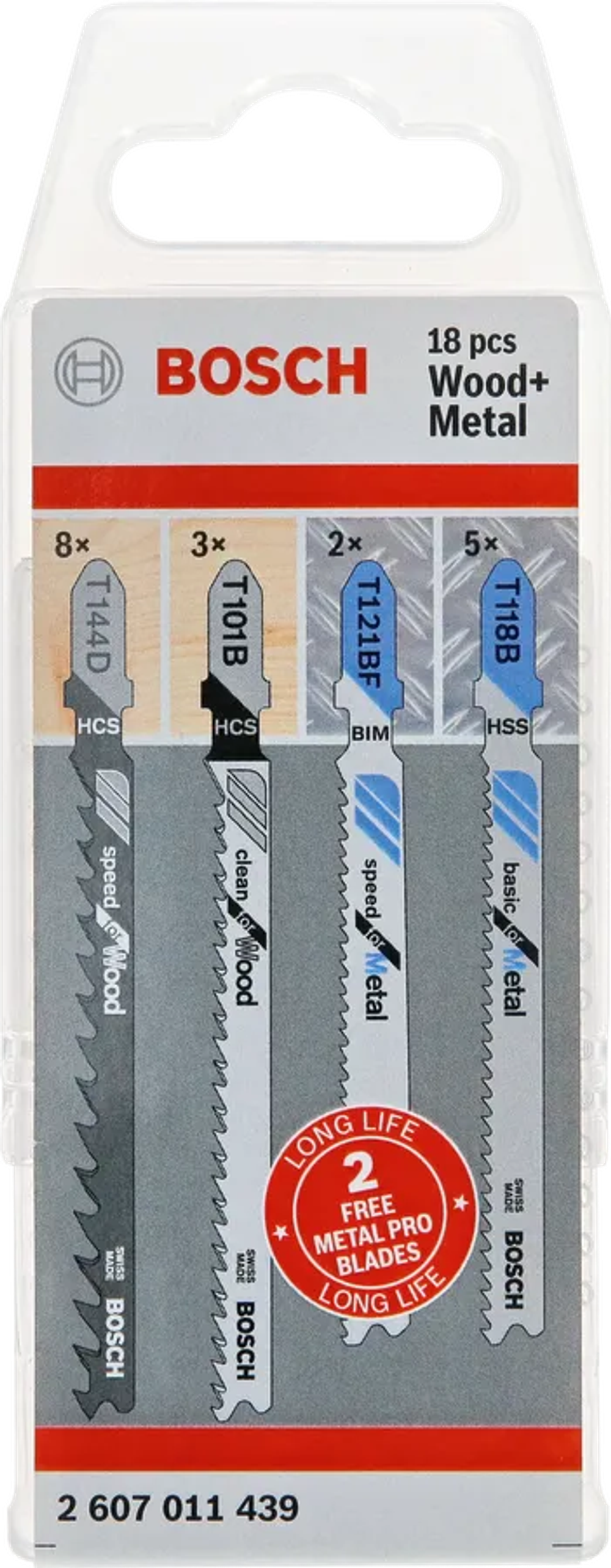 Набор пилок для лобзика по металлу BOSCH 2607011439