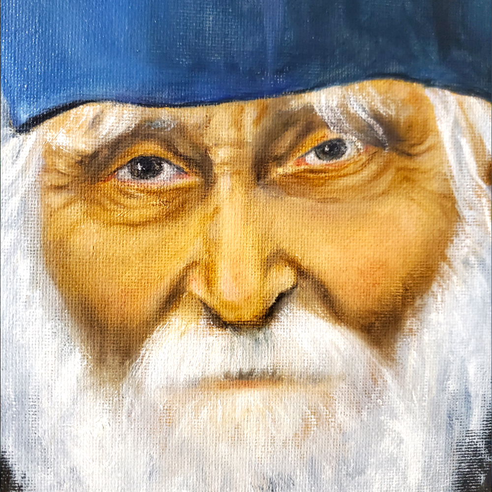 Картина «Святой старец Николай Гурьянов» | Холст, масло 25х30 см | Художница Ефимова Ольга