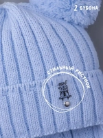 Шапка детская осенняя с завязками и помпонами