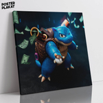 Картина для интерьера Бластойз / Kamekkusu на холсте, персонаж вселенной Pokemon, холст с печатью на подрамнике, на стену, Постер Плакат