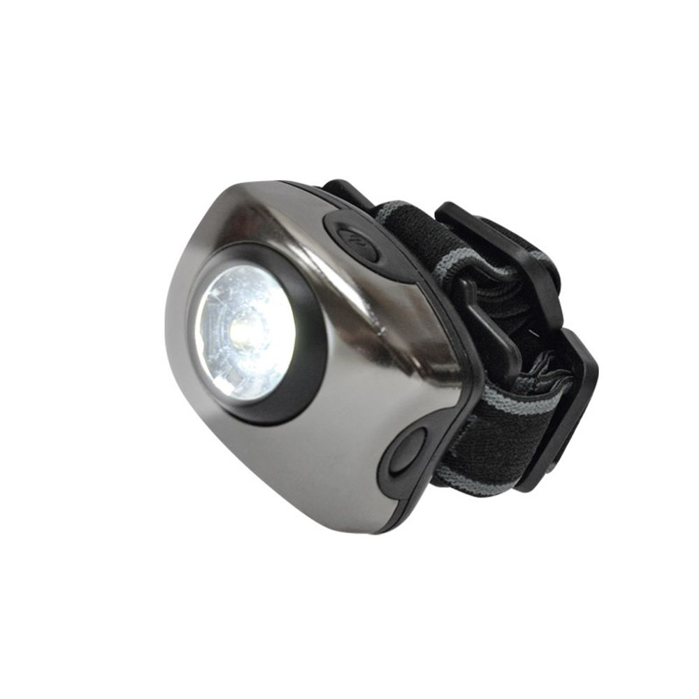 S-HL011-C Gun Metal Фонарь Uniel серии Стандарт «Bright eyes — comfort» (налобный фонарь), алюминиевый корпус, 1 LED, упаковка — кламшелл, 3хААА н/к