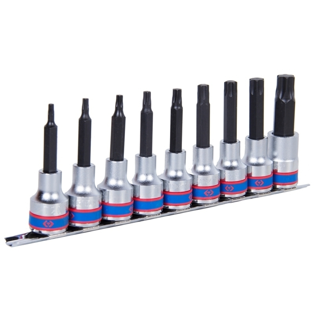KING TONY (4119PR10) Набор торцевых насадок 1/2", TORX, Т20-Т60, 9 предметов