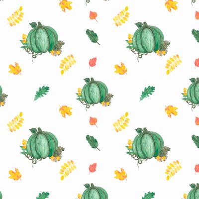 Тыквы с осенними листьями