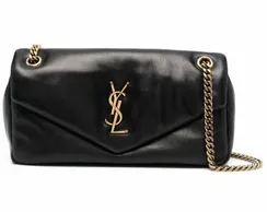 Маленькая сумка через плечо Saint Laurent Puffer черный