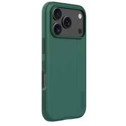 Противоударный чехол зеленого цвета (Dark Green) от Nillkin для iPhone 17 Pro, серия Super Frosted Shield Pro