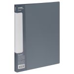 Папка с пружинным cкоросшивателем Стамм Стандарт, 700мкм, корешок 17мм, серая, карман внутр.