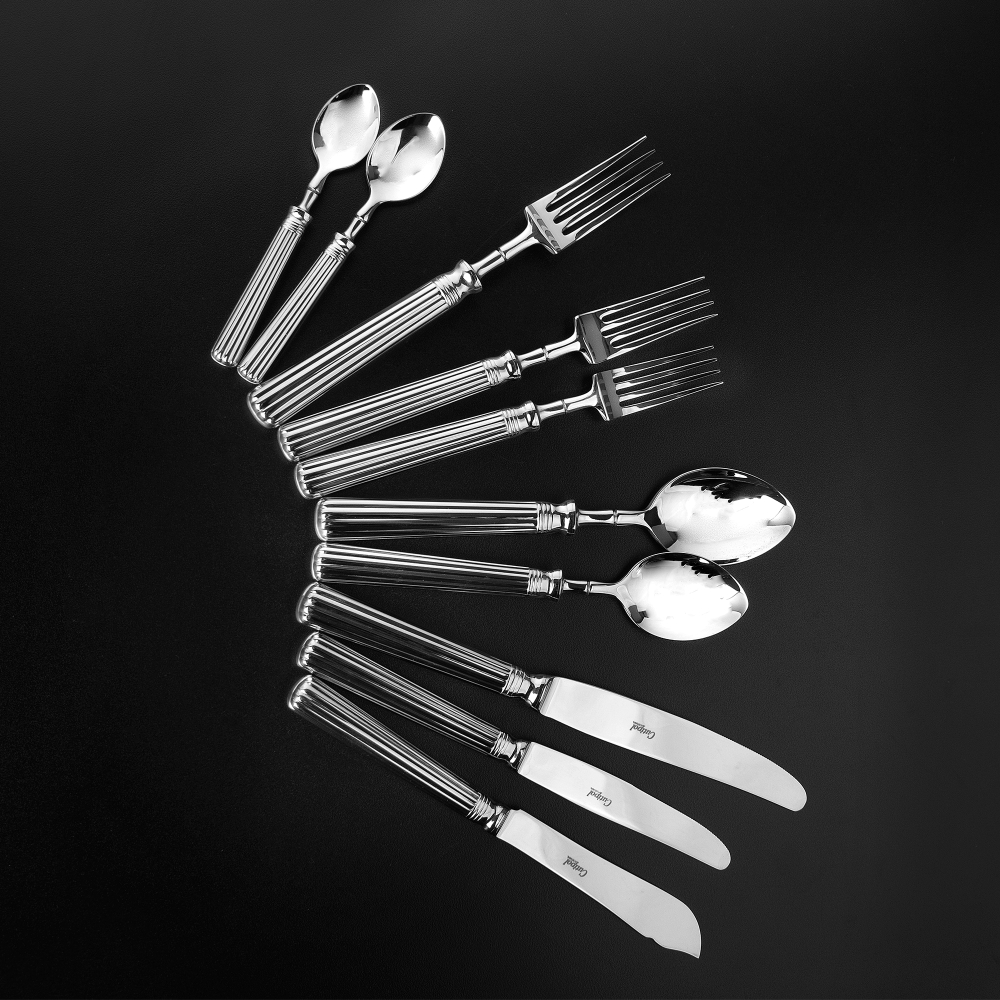 Набор столовых приборов на 12 персон 130 предметов Cutipol Line Bright