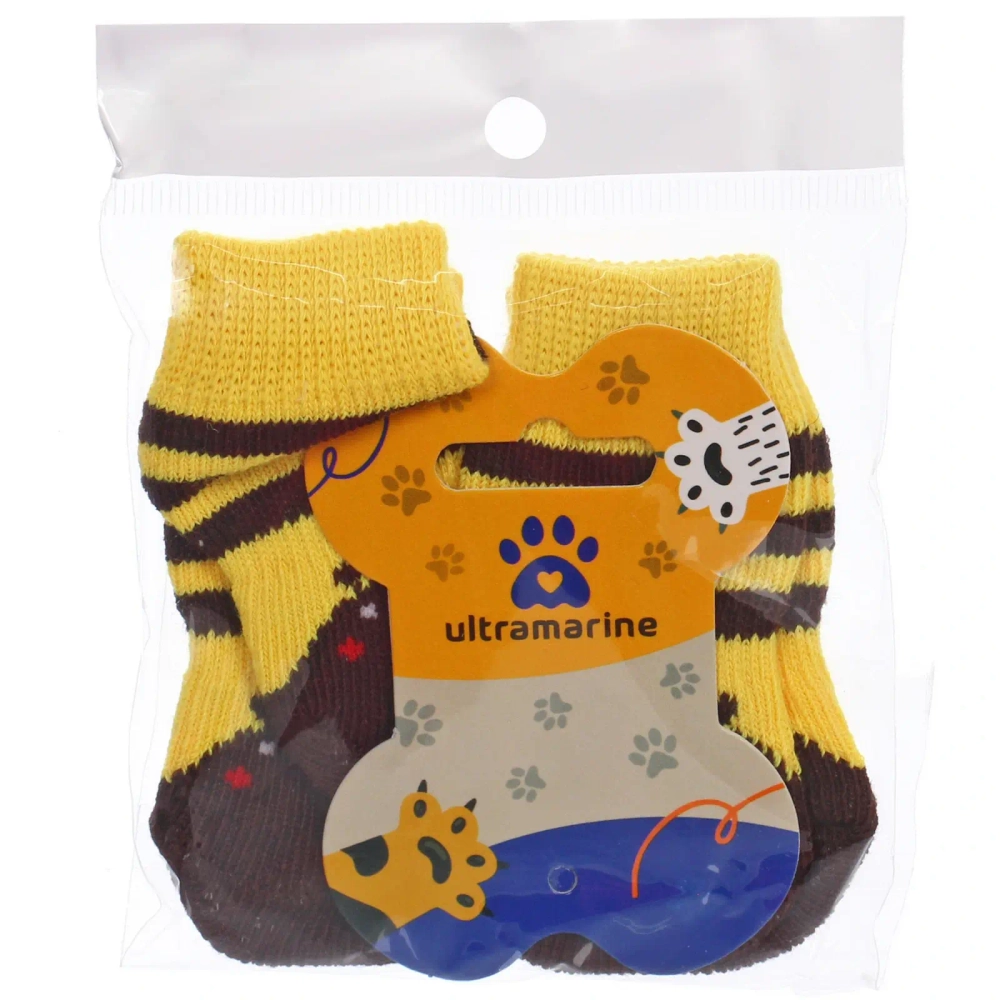 Носочки для животных «LAPUSIK», классические, пчелка, размер l