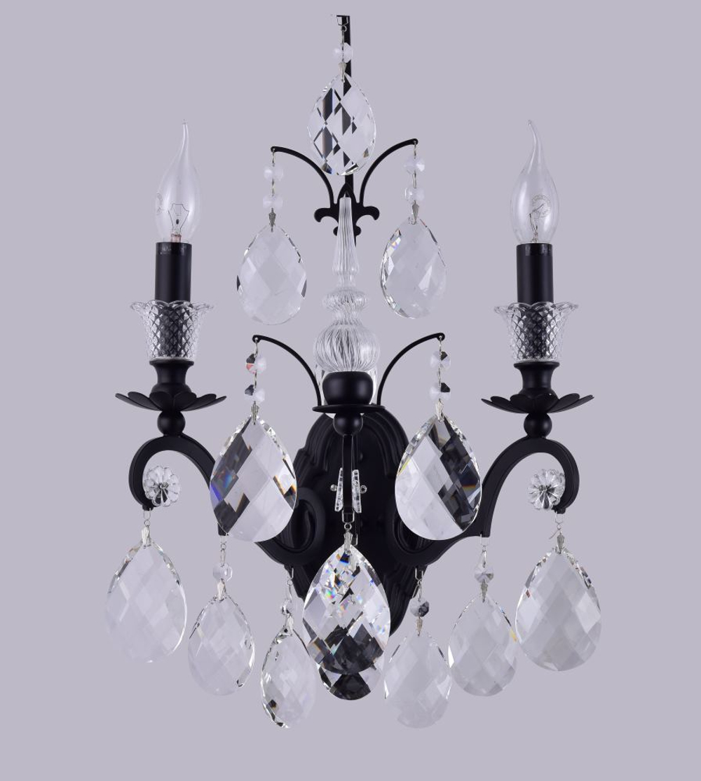 Настенный светильник Crystal Lux MAGNIFICO AP2 BLACK/TRANSPARENT