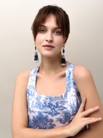 Серьги "Queen" из лазурита и лунного камня Silver