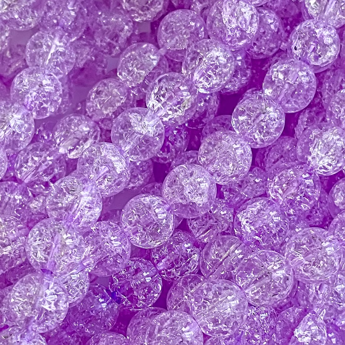 Сахарный кварц (имитация), оттенок "Сиреневый", бусины в форме шара