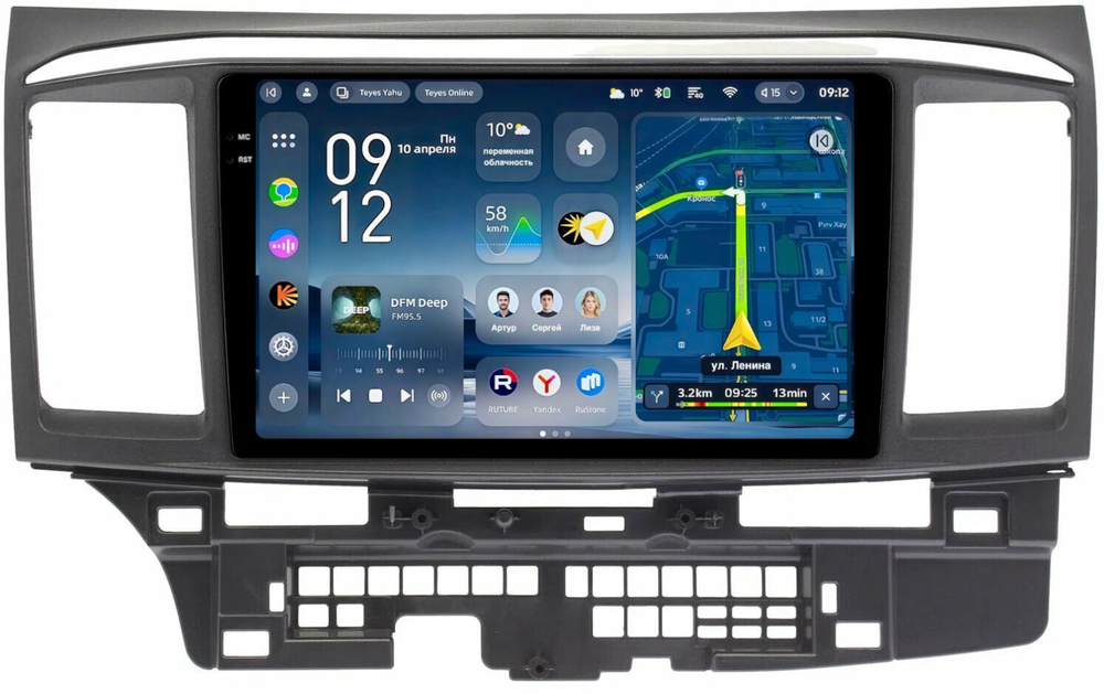 Магнитола для Mitsubishi Lancer X 2007-2016 - Teyes CC4-PRO монитор 9.5" 2K QLED на Android 13, Snapdragon 778G, AI, CarPlay, DSP, 4G SIM-слот