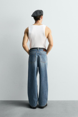 ZARA ДЖИНСЫ RELAXED STRAIGHT FIT - LIMITED EDITION, СИНИЙ