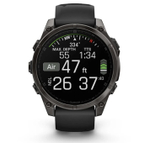 Умные часы Garmin Fenix 8, 47 мм, AMOLED, Sapphire Carbon Gray DLC Titanium with Black/Pebble Gray Silicone Band