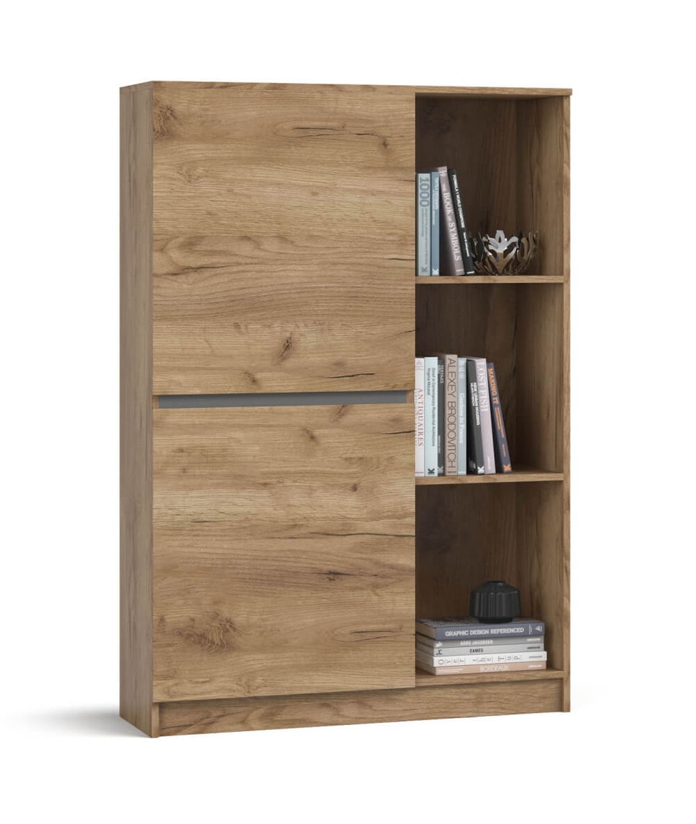 Шкаф-витрина Сплит Крафт табачный, Серый графит(последний экземпляр)